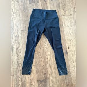 High waisted black leggings with splatter detail size large